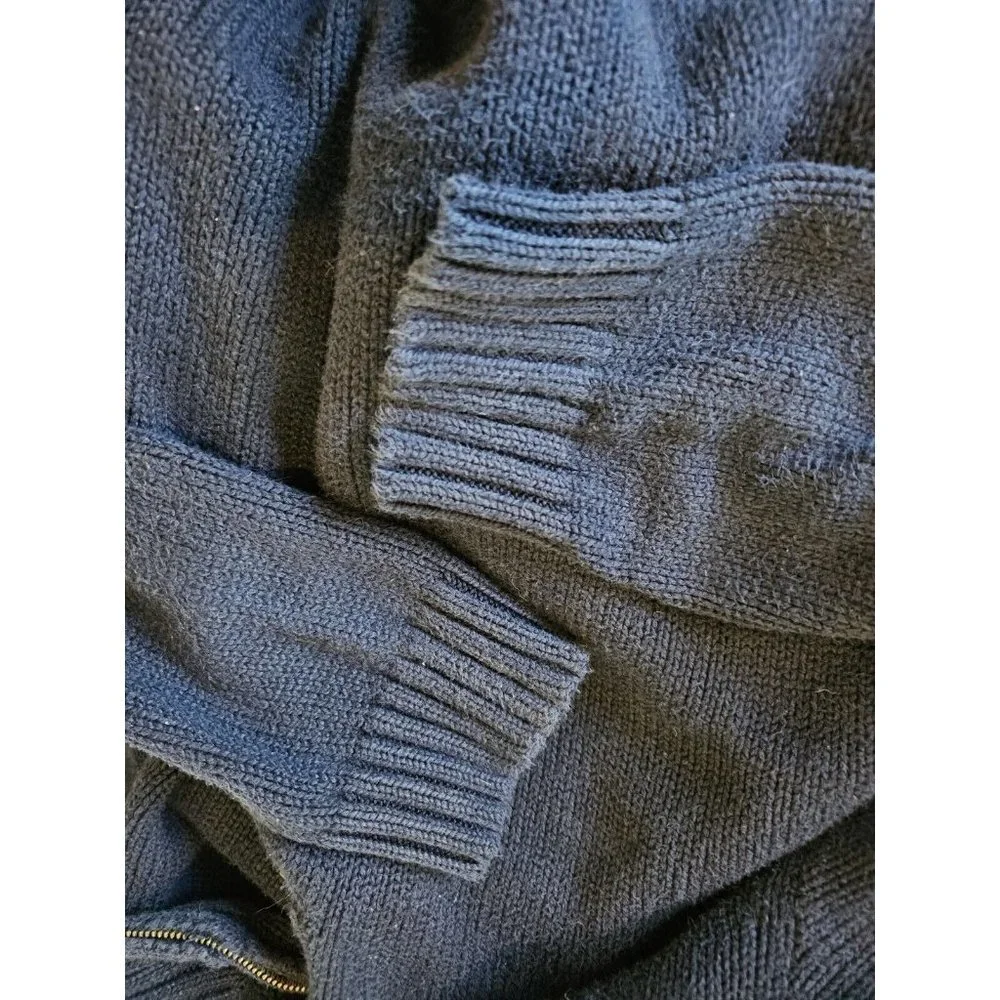 90s‎ Polo Ralph Lauren XL Navy Blue Knit Quarter Zip Pullover Cotton